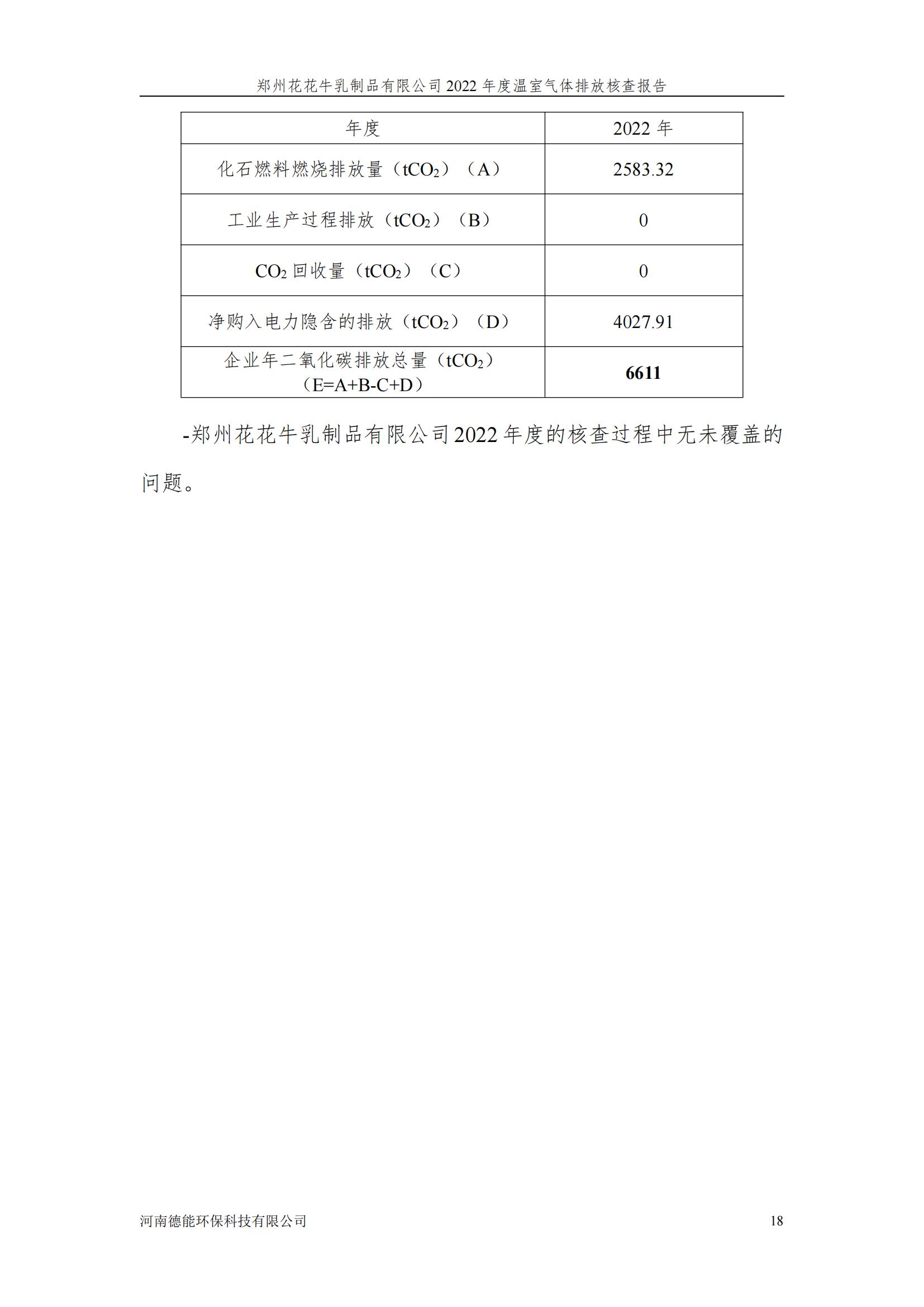 《郑州玩球通(中国)一站式服务平台乳制品有限公司2022年度温室气体排放核查报告》公示